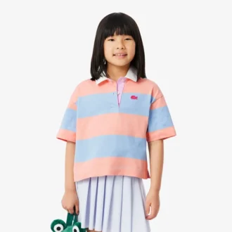 Polo da rugby oversize in cotone a righe
