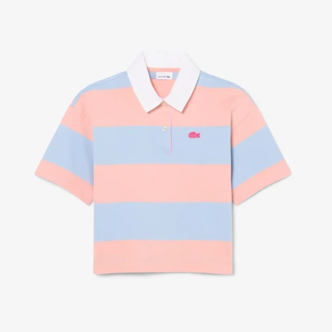 Polo da rugby oversize in cotone a righe Polo da rugby oversize in cotone a righe