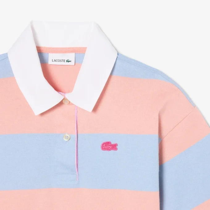 Polo da rugby oversize in cotone a righe Polo da rugby oversize in cotone a righe
