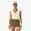 Polo da tennis da donna senza maniche in maglia elasticizzata Polo da tennis da donna senza maniche in maglia elasticizzata