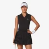 Polo da tennis da donna senza maniche in maglia elasticizzata Polo da tennis da donna senza maniche in maglia elasticizzata