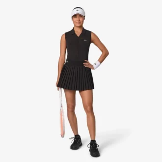 Polo da tennis da donna senza maniche in maglia elasticizzata