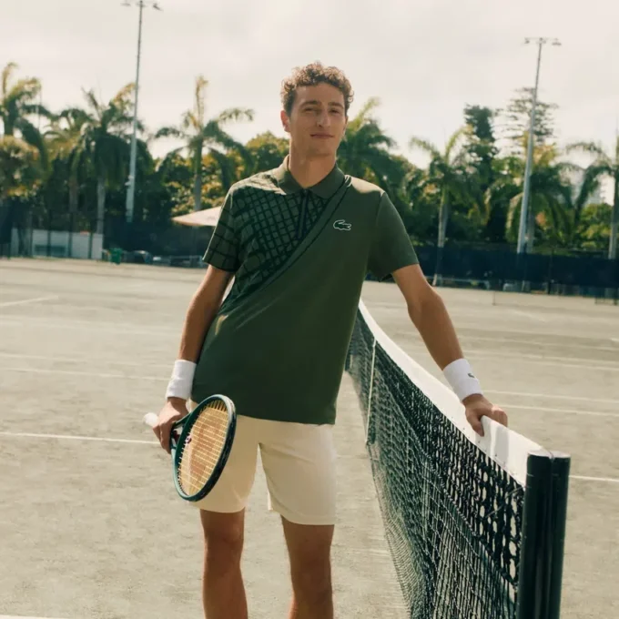 Polo da tennis slim fit stampata Ultra Dry da uomo Polo da tennis slim fit stampata Ultra Dry da uomo