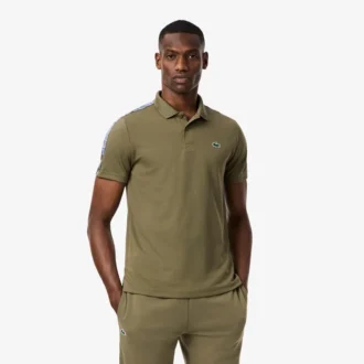 Polo da tennis Ultra Dry con strisce del marchio da uomo