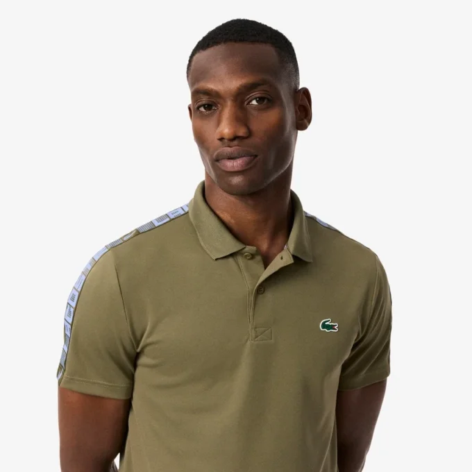 Polo da tennis Ultra Dry con strisce del marchio da uomo Polo da tennis Ultra Dry con strisce del marchio da uomo