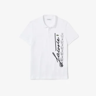 Polo da uomo in cotone piqué Signature, vestibilità regolare