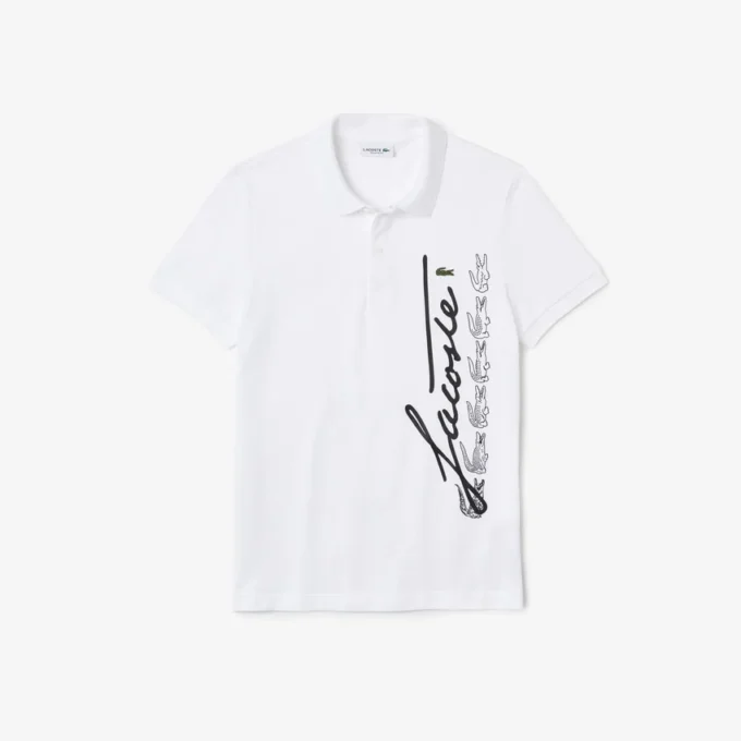 Polo da uomo in cotone piqué Signature, vestibilità regolare Polo da uomo in cotone piqué Signature, vestibilità regolare