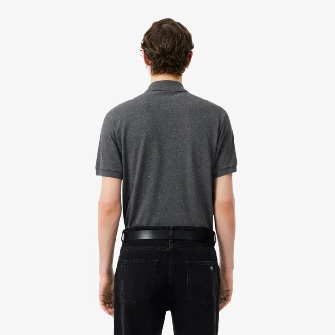 Polo da uomo in piqué melange con vestibilità classica Polo da uomo in piqué melange con vestibilità classica