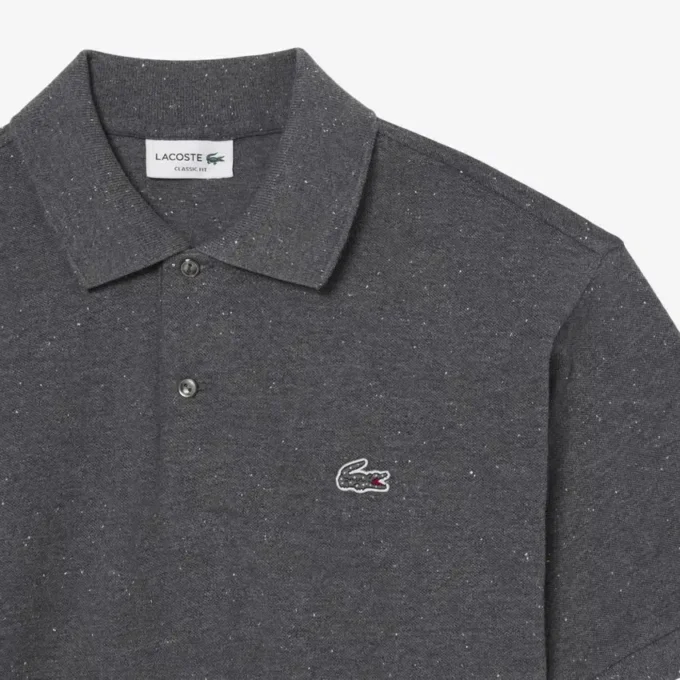 Polo da uomo in piqué melange con vestibilità classica Polo da uomo in piqué melange con vestibilità classica