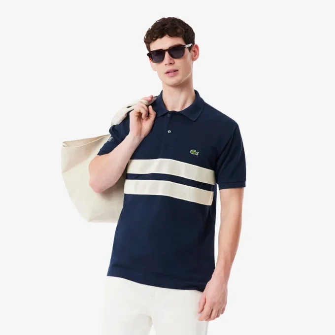 Polo da uomo L.12.12 a righe larghe, vestibilità classica Polo da uomo L.12.12 a righe larghe, vestibilità classica