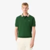 Polo da uomo Made in France con colletto a righe e vestibilità classica Polo da uomo Made in France con colletto a righe e vestibilità classica