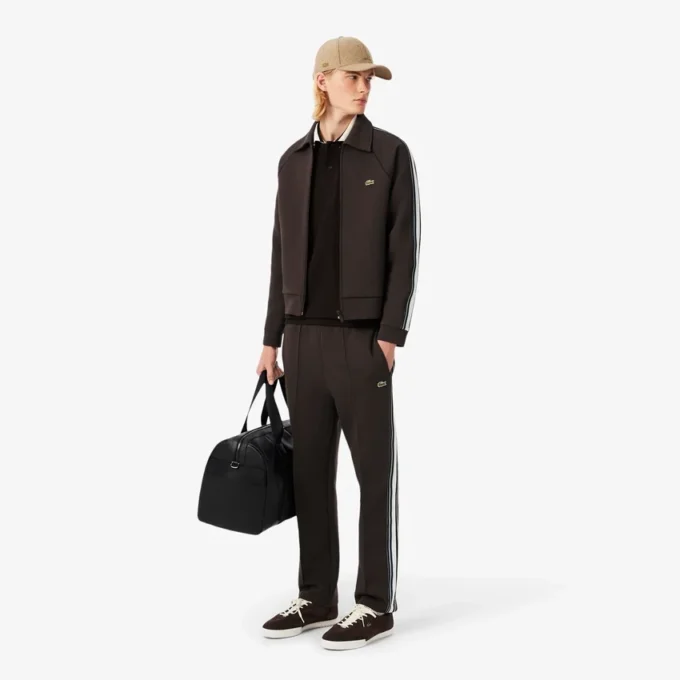 Polo da uomo Made in France con colletto a righe e vestibilità classica Polo da uomo Made in France con colletto a righe e vestibilità classica