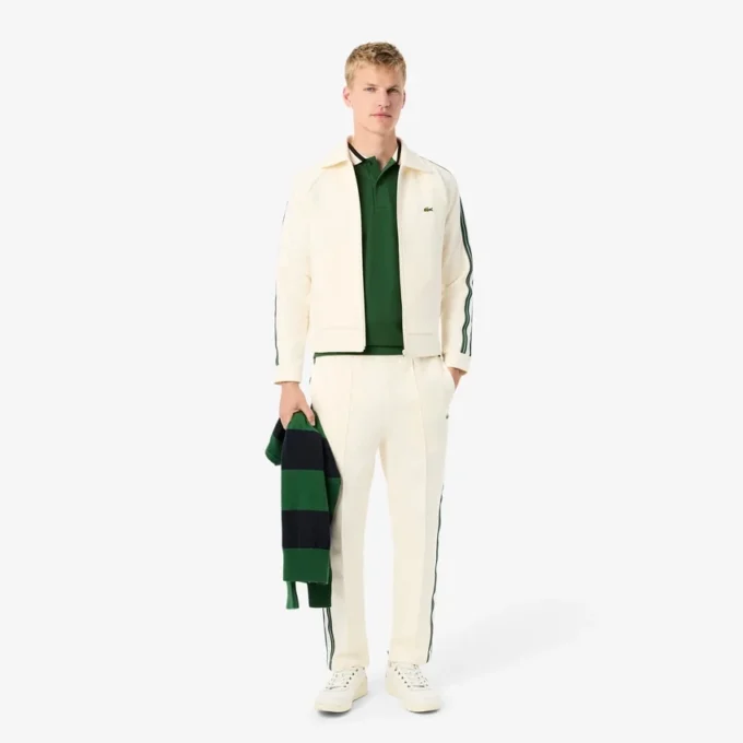 Polo da uomo Made in France con colletto a righe e vestibilità classica Polo da uomo Made in France con colletto a righe e vestibilità classica