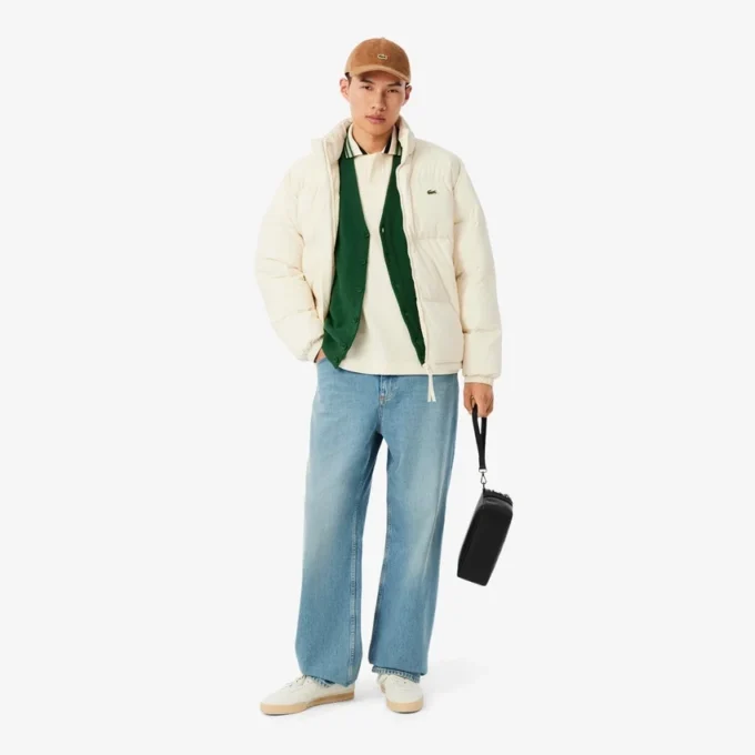 Polo da uomo Made in France con colletto a righe e vestibilità classica Polo da uomo Made in France con colletto a righe e vestibilità classica