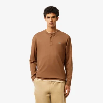 Polo Henley da uomo a maniche lunghe