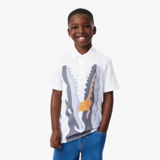 Polo in cotone stampata