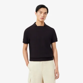 Polo in cotone traforato dalla vestibilità regolare