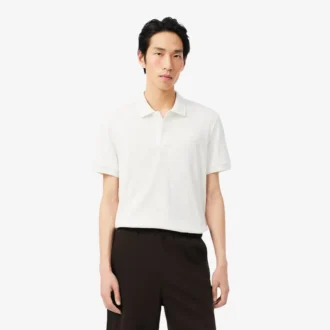 Polo in maglia a costine dal taglio classico