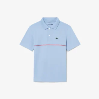Polo in piqué a righe con marchio Ultra Dry