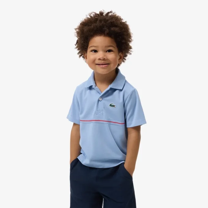 Polo in piqué a righe con marchio Ultra Dry Polo in piqué a righe con marchio Ultra Dry
