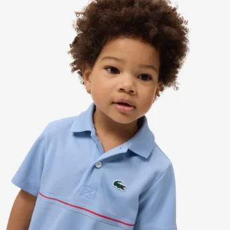 Polo in piqué a righe con marchio Ultra Dry