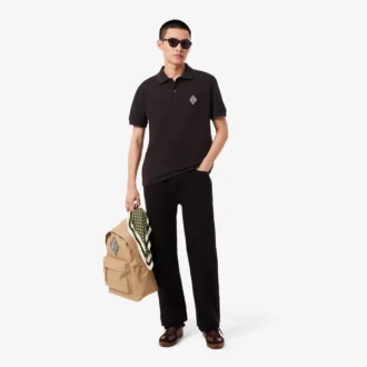 Polo in piqué con badge e vestibilità classica