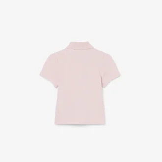 Polo in piqué con collo smerlato da bambina