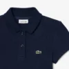Polo in piqué con collo smerlato da bambina Polo in piqué con collo smerlato da bambina