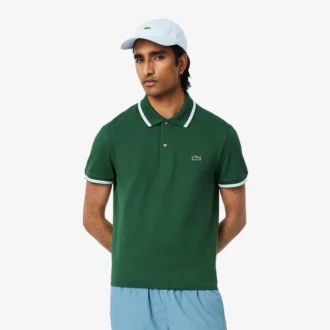 Polo L.12.12 da uomo, vestibilità regolare con dettagli decorativi