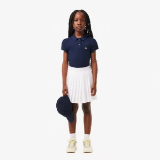 Polo Mini Piqua con colletto smerlato per bambini
