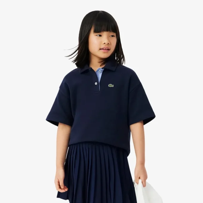 Polo oversize in piqué da bambina Polo oversize in piqué da bambina