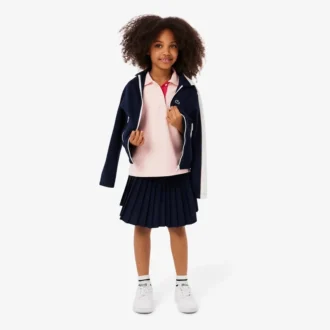 Polo oversize in piqué da bambina