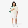 Polo oversize in piqué da bambina