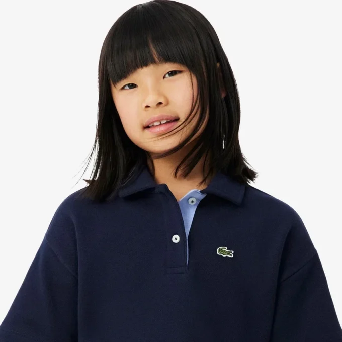 Polo oversize in piqué da bambina Polo oversize in piqué da bambina
