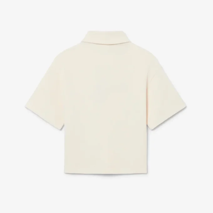 Polo oversize in piqué da bambina
