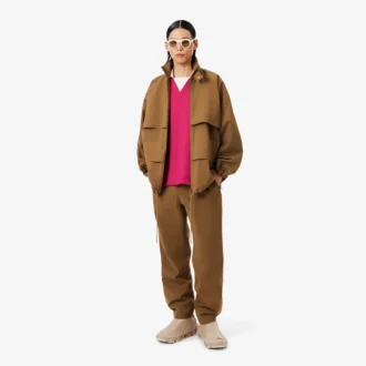 Polo oversize in raso con badge Runway