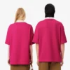 Polo oversize in raso con badge Runway