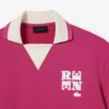 Polo oversize in raso con badge Runway