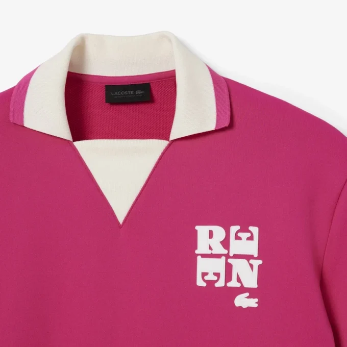 Polo oversize in raso con badge Runway