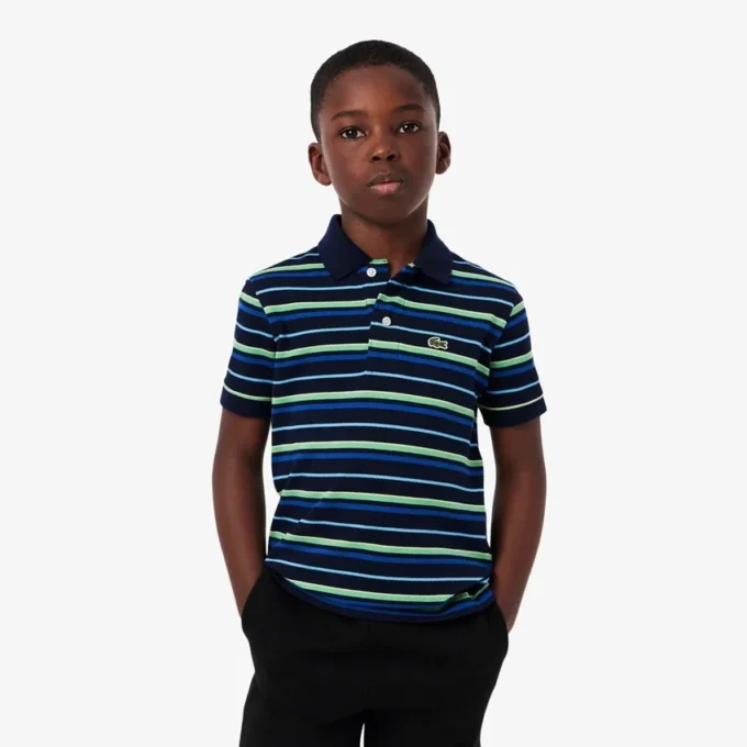 Polo Petit Piqué a righe a contrasto da bambino Polo Petit Piqué a righe a contrasto da bambino