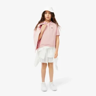 Polo Petit Piqué con pieghe sul retro per bambini