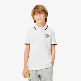 Polo Petit Piqua con colletto a righe da bambino