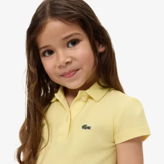Polo Piqua con collo smerlato da bambina