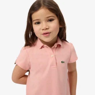 Polo Piqua con collo smerlato da bambina