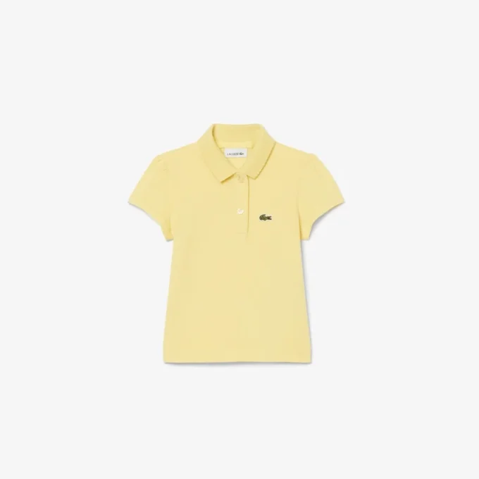 Polo Piqua con collo smerlato da bambina