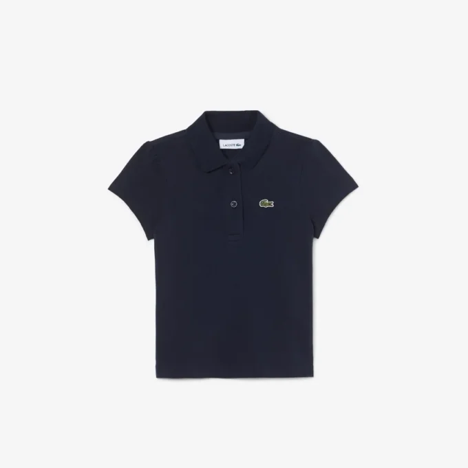 Polo Piqua con collo smerlato da bambina Polo Piqua con collo smerlato da bambina