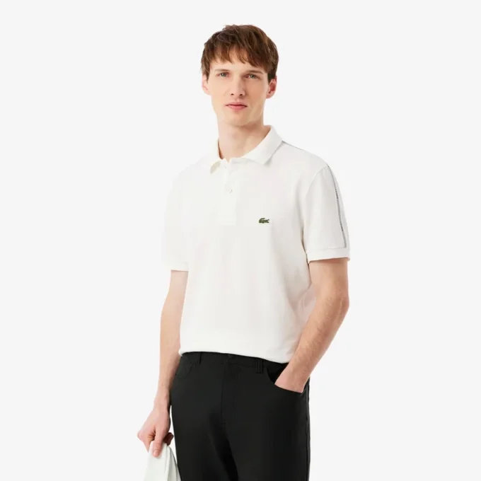 Polo Regular Fit con striscia e logo Polo Regular Fit con striscia e logo