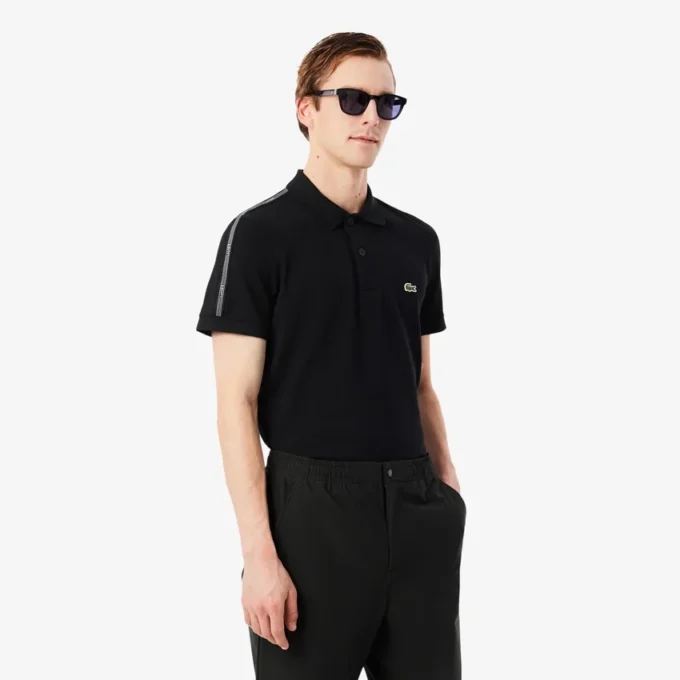 Polo Regular Fit con striscia e logo Polo Regular Fit con striscia e logo