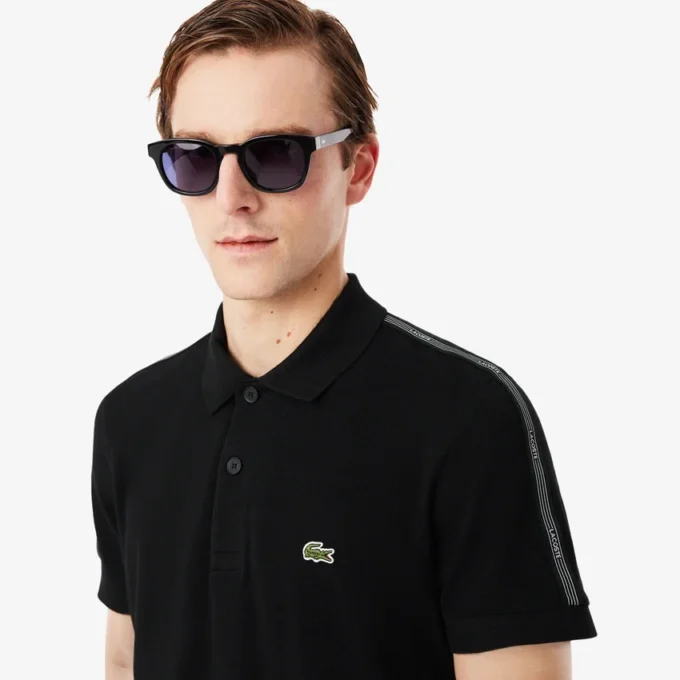 Polo Regular Fit con striscia e logo Polo Regular Fit con striscia e logo