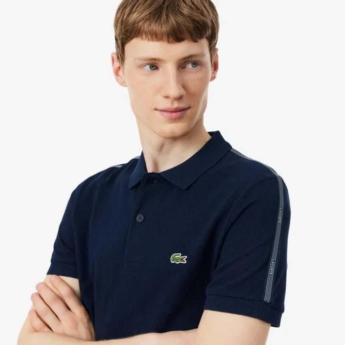 Polo Regular Fit con striscia e logo Polo Regular Fit con striscia e logo